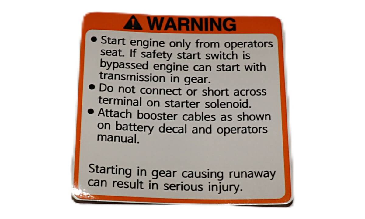 WARNING START LABEL