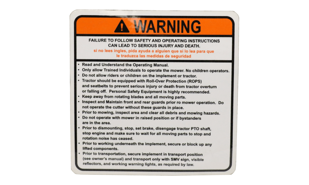 Cutter Decal-Operating Instruc