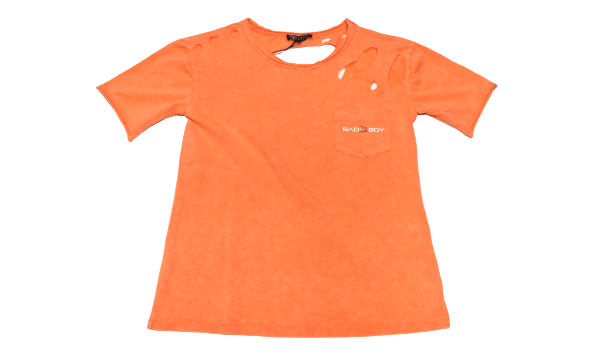 Medium - Coral Ripped OPen Back Pocket Tee