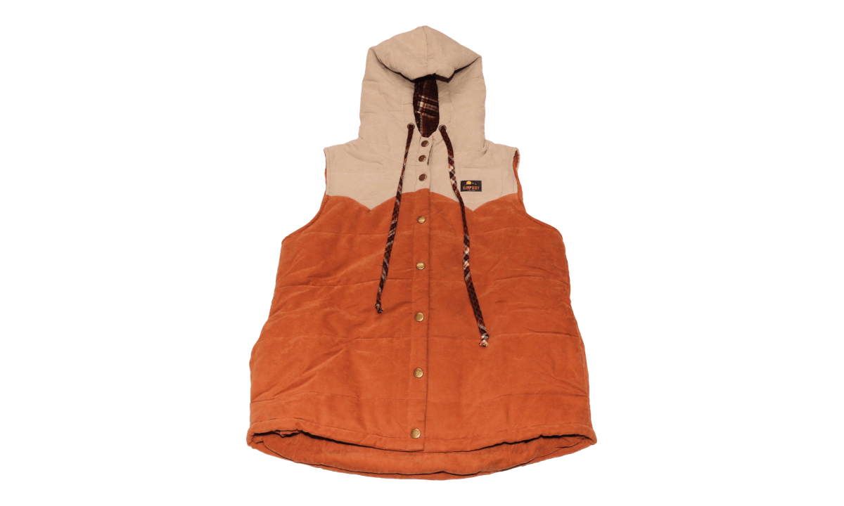 Small - BBM Orange/Cream Puf Vest W/ Hood
