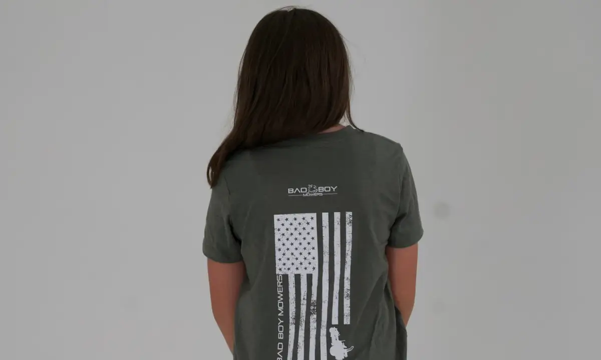 Large - Kids Military Green / White Vertical Flag