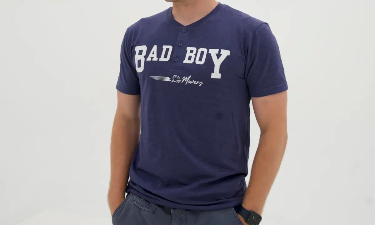 Medium -  Men's Heather Indigo White Ink On Front