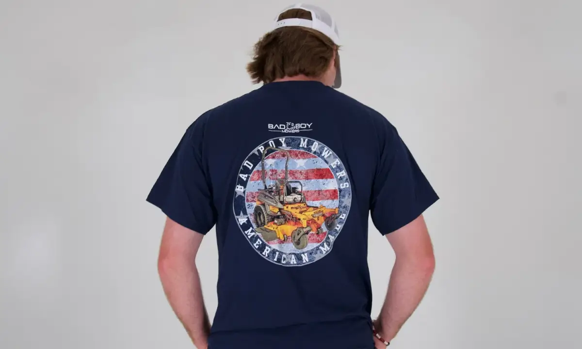 3XL - Men's Navy Circle Mower Graphic T