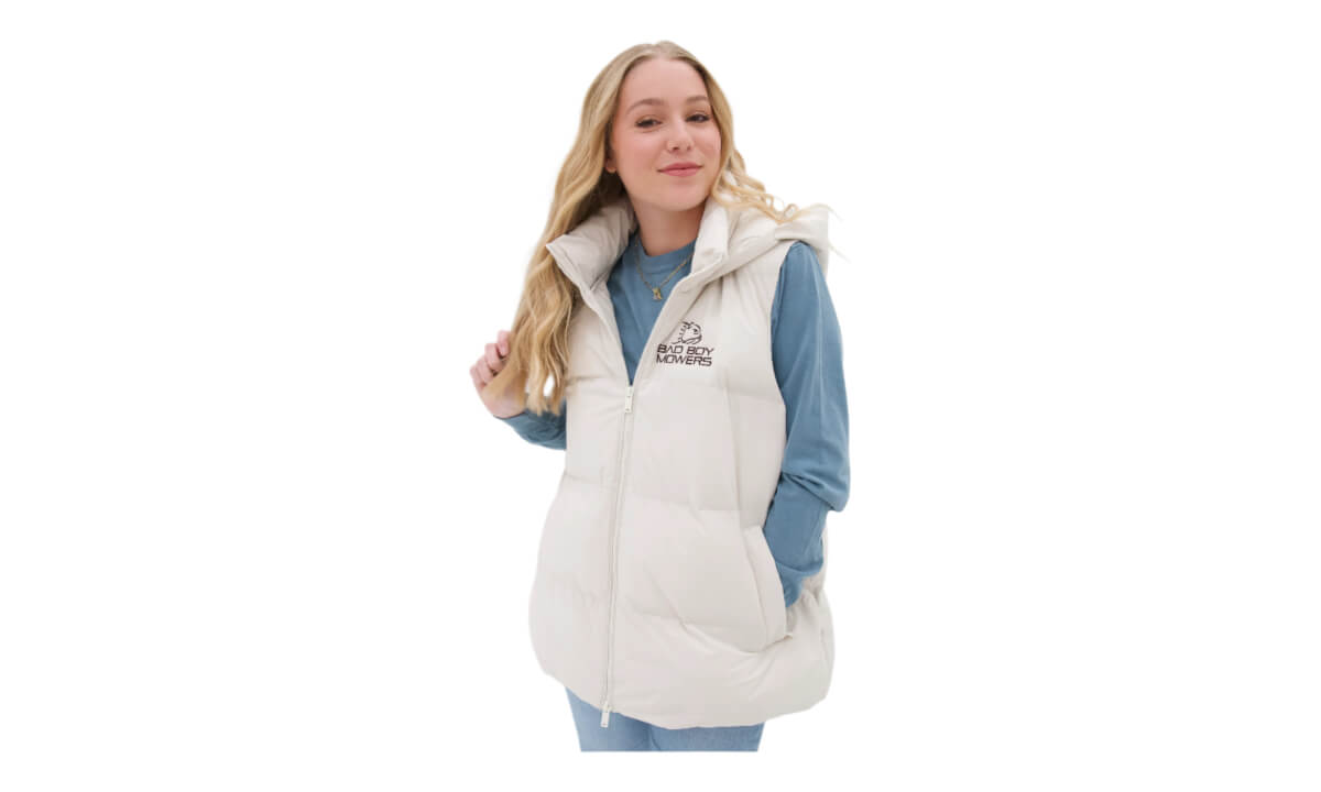 XL Ladies Ivory Hooded Puffer Vest