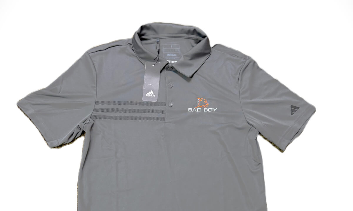 Small -  Grey Adidas 3 Stripe Primary Logo Polo