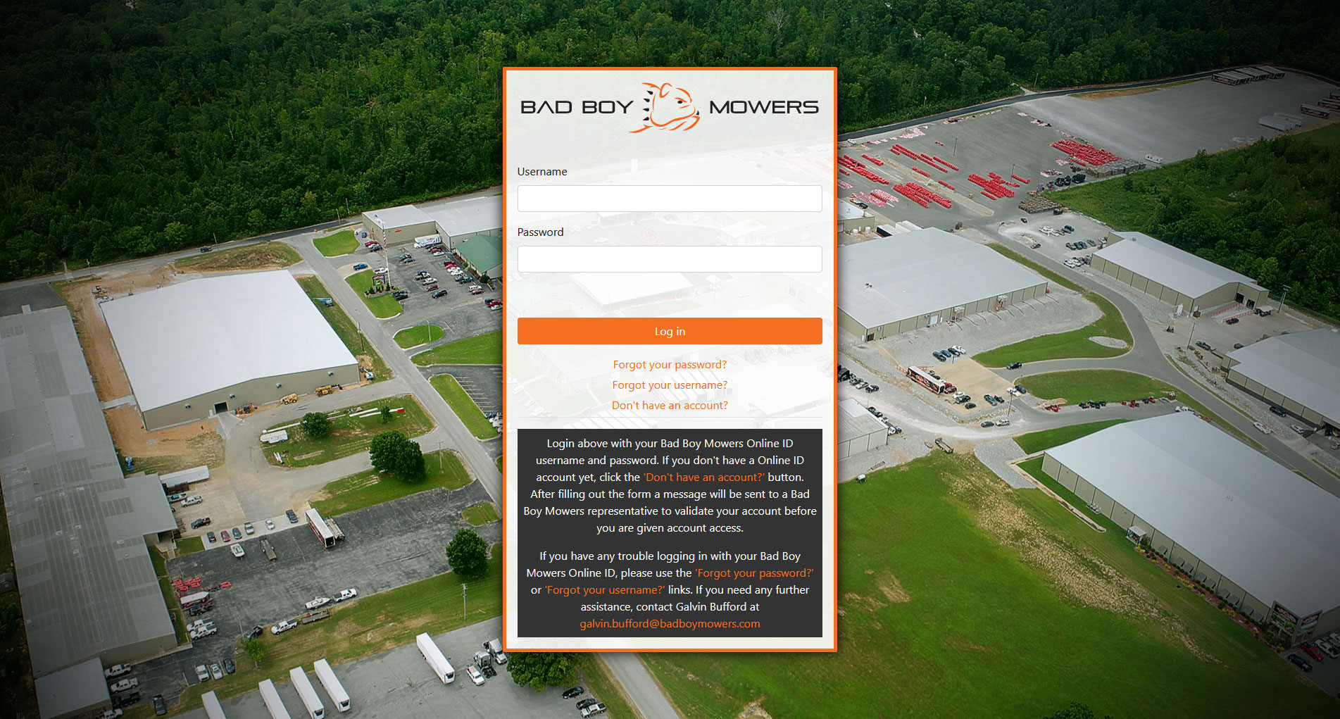 Login with your Bad Boy Mowers Online ID