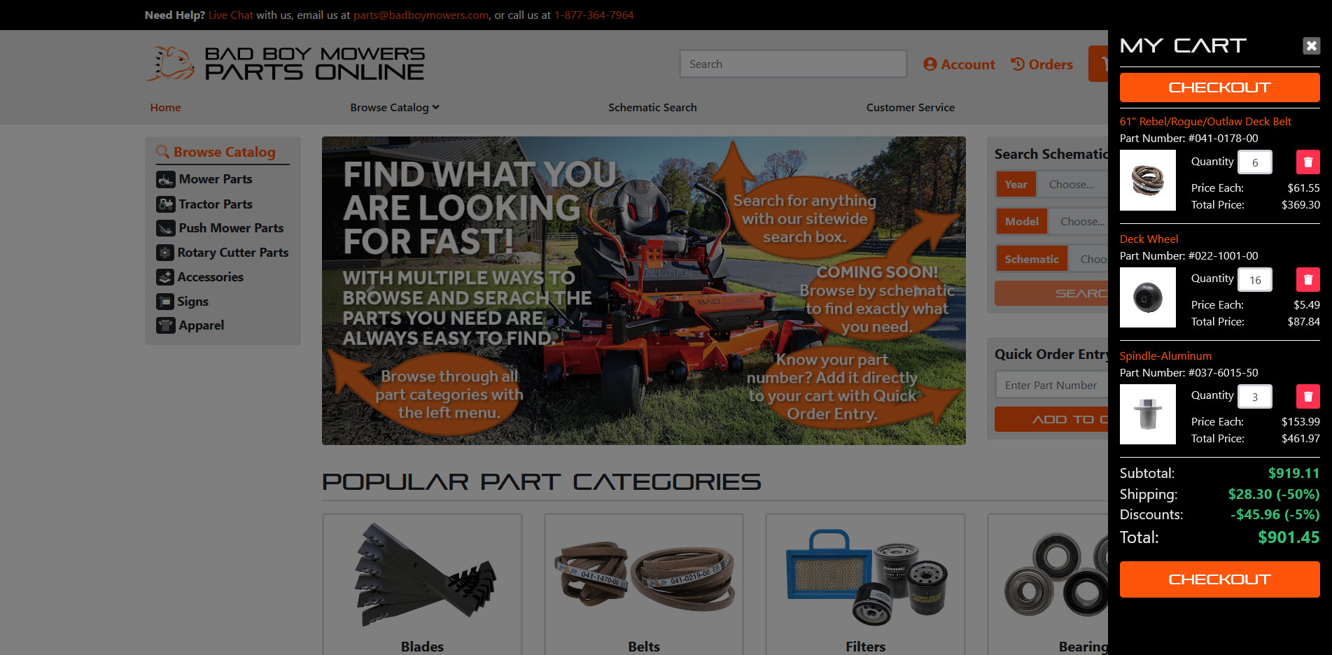 View all the products in your cart